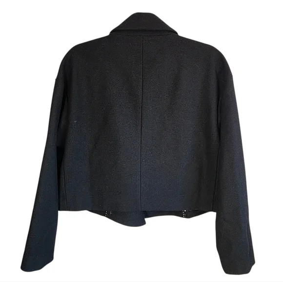 Pink Tartan Cropped Wool Jacket Black Embellished Blazer XS - Picture 8 of 13